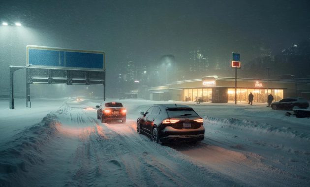 Heavy snow is expected to begin tonight as authorities urge drivers to stay home, even while businesses push to keep normal operations running