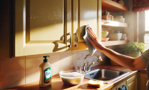 The forgotten kitchen liquid that makes grimy cabinets smooth, clean and shiny with almost no effort