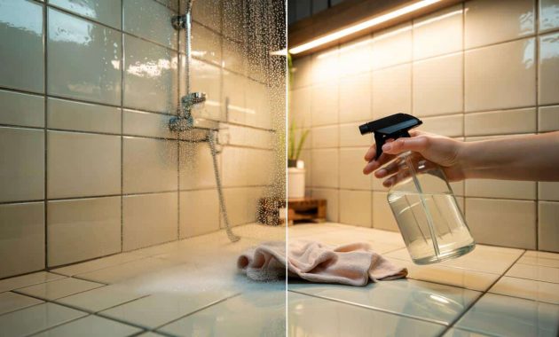 This method cleans bathroom tiles without leaving white residue